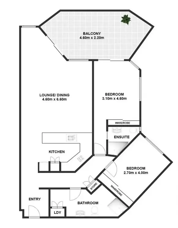 Floorplan of Homely apartment listing, 11/55 Thorn Street, Kangaroo Point QLD 4169