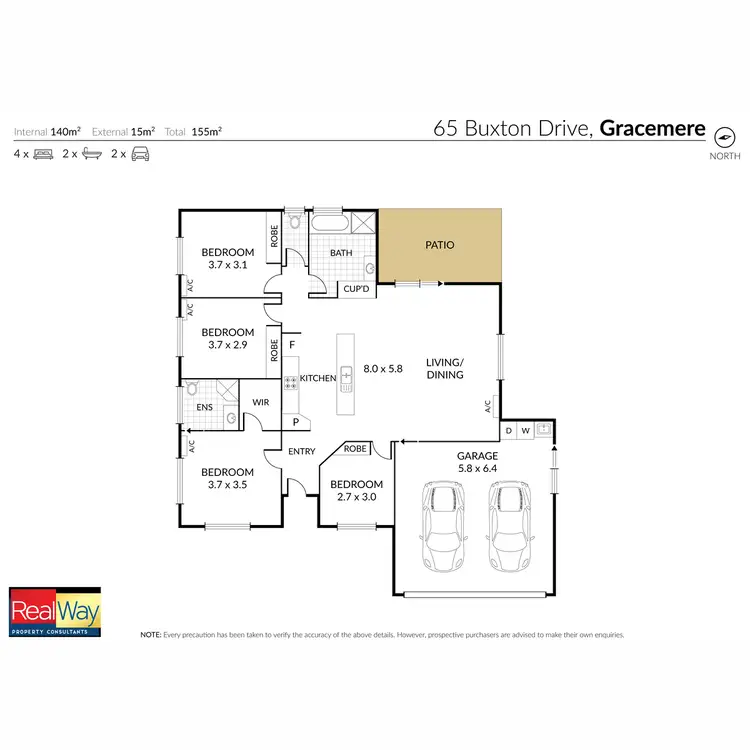 Floorplan of Homely house listing, 65 Buxton Drive, Gracemere QLD 4702
