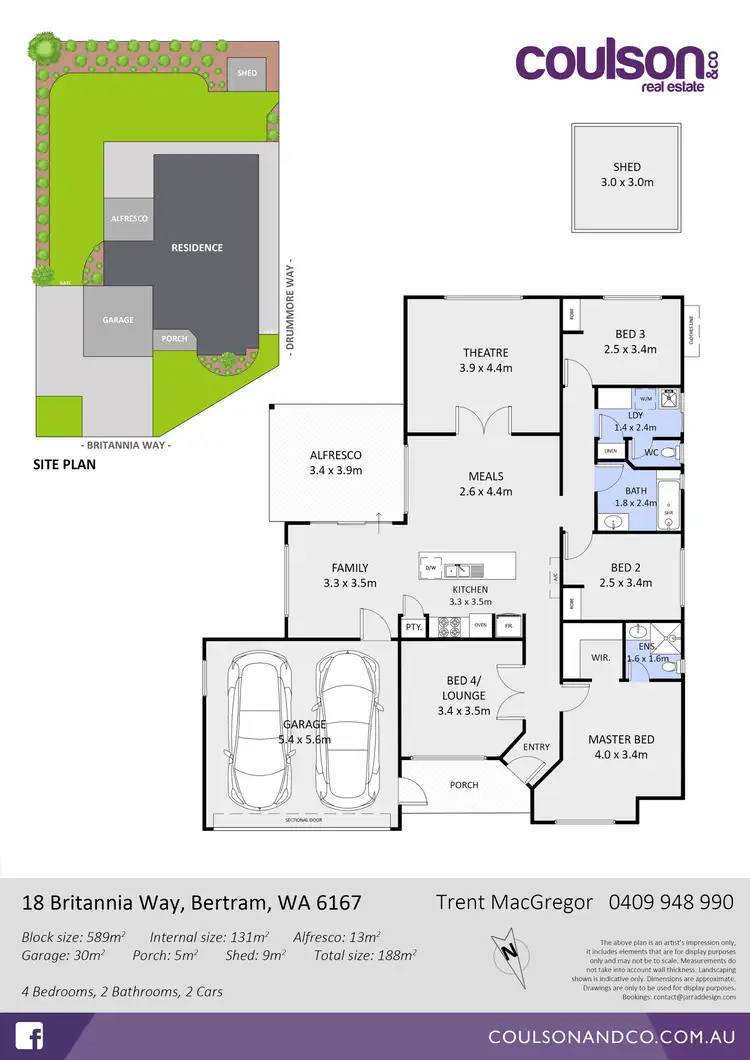 Floorplan of Homely house listing, 18 Britannia Way, Bertram WA 6167