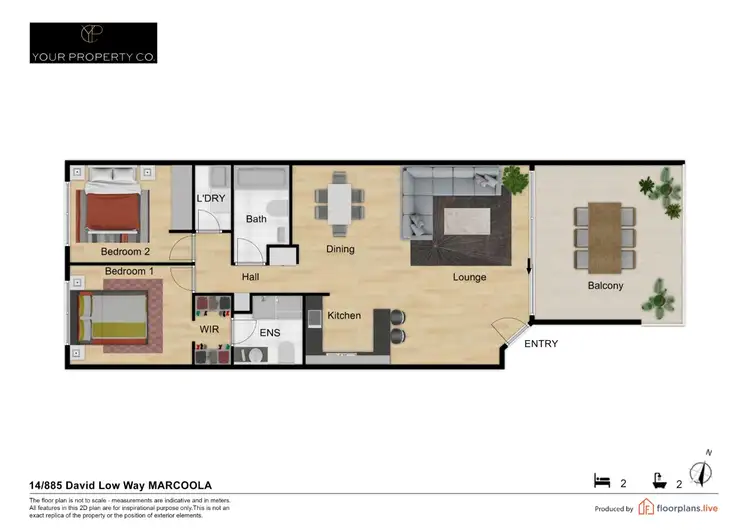 Floorplan of Homely unit listing, 14/885 David Low Way, Marcoola QLD 4564