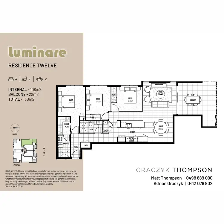 Floorplan of Homely apartment listing, 12/94-96 Hall Street, Alderley QLD 4051