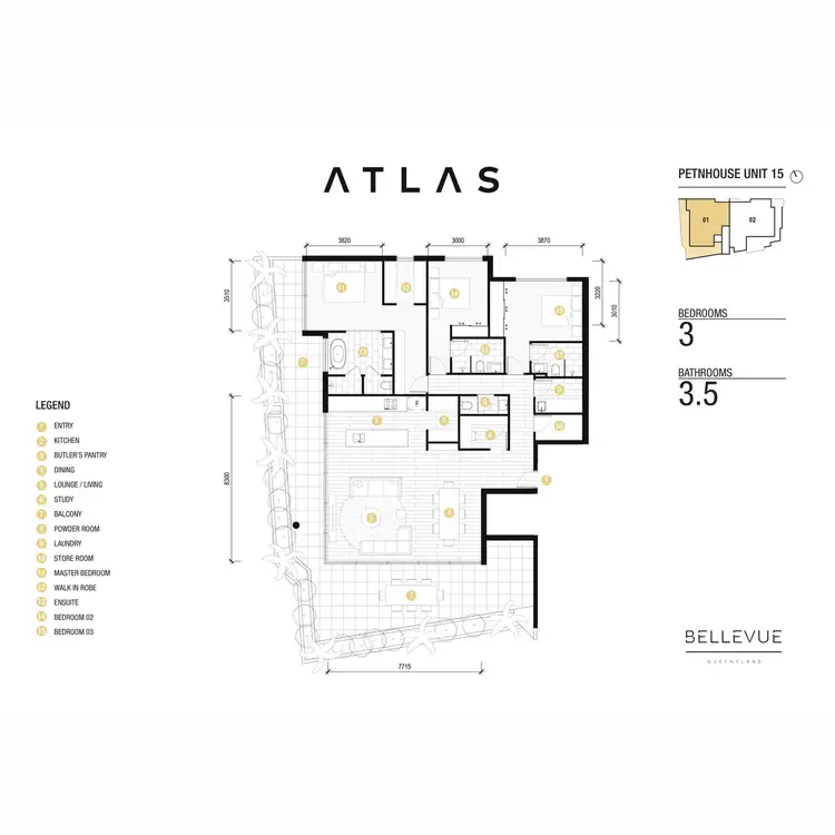 Floorplan of Homely apartment listing, Penthouse One/21 Lamington Avenue, Lutwyche QLD 4030
