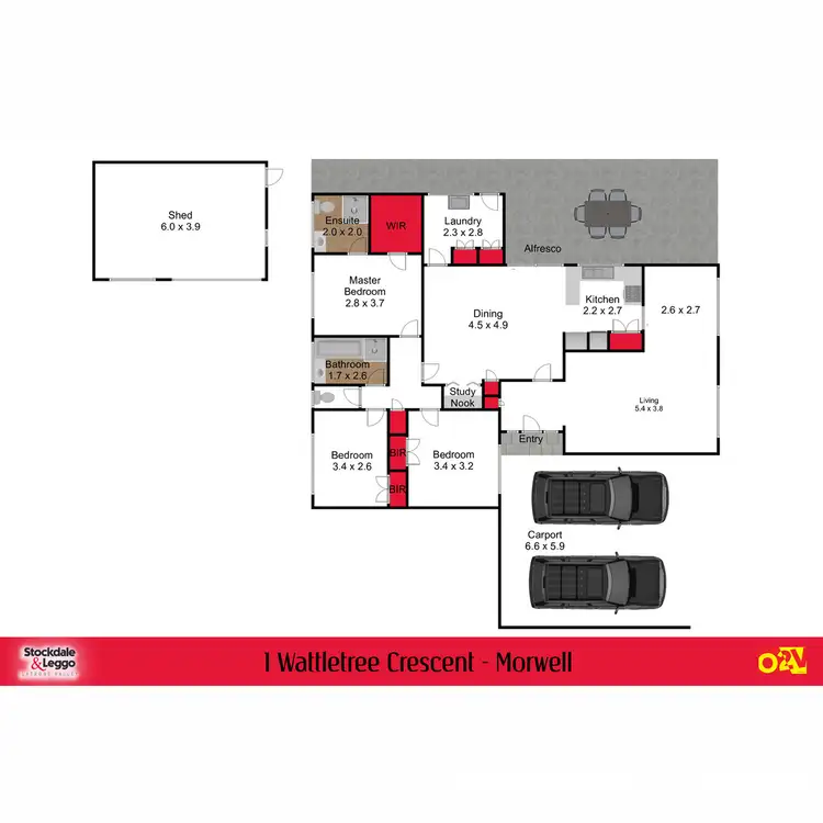 Floorplan of Homely house listing, 1 Wattletree Crescent, Morwell VIC 3840
