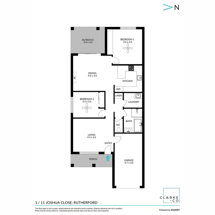 Floorplan of Homely unit listing, 1/11 Joshua Close, Rutherford NSW 2320