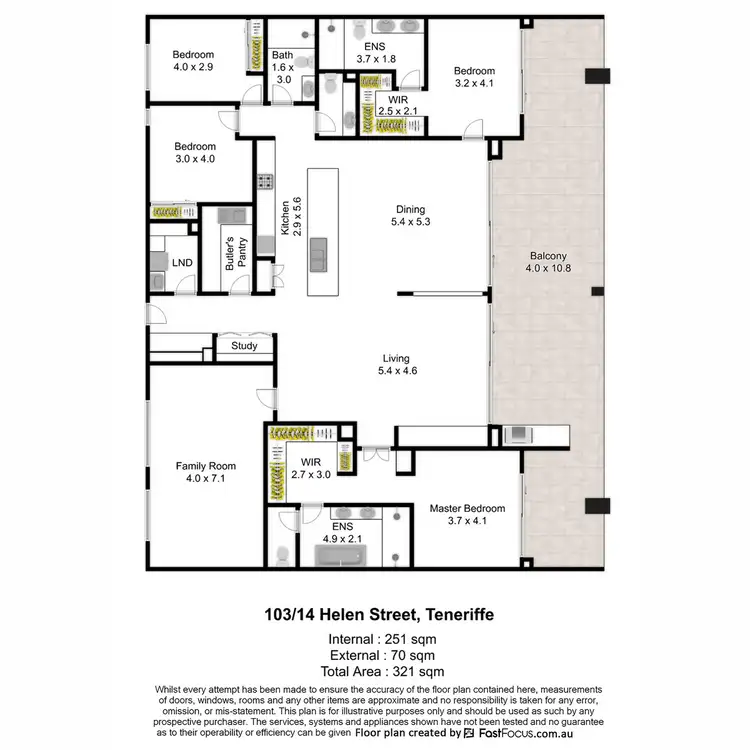 Floorplan of Homely apartment listing, 103/14 Helen Street, Teneriffe QLD 4005
