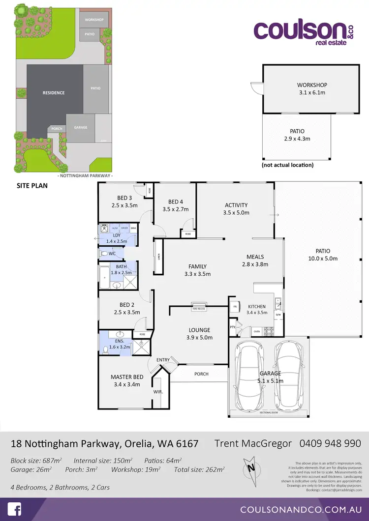 Floorplan of Homely house listing, 18 Nottingham Parkway, Orelia WA 6167