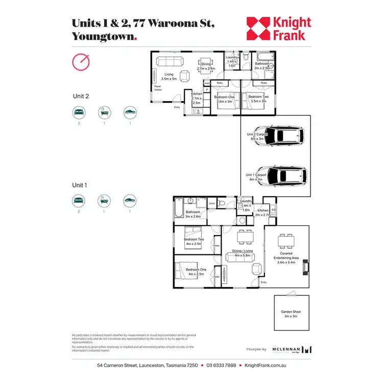 Floorplan of Homely block of units listing, 77 Waroona Street, Youngtown TAS 7249
