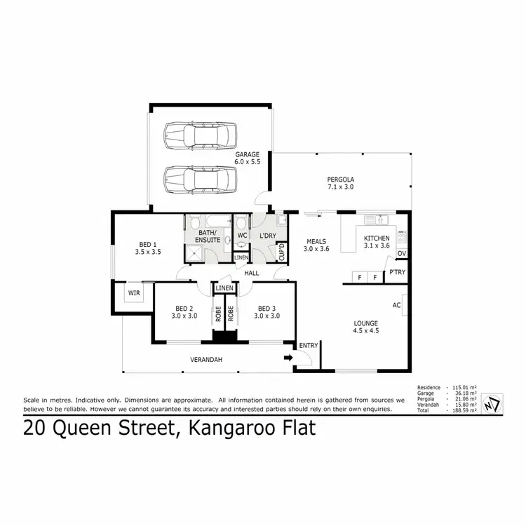 Floorplan of Homely house listing, 20 Queen Street, Kangaroo Flat VIC 3555