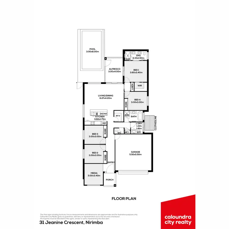 Floorplan of Homely house listing, 31 Jeanine Crescent, Nirimba QLD 4551
