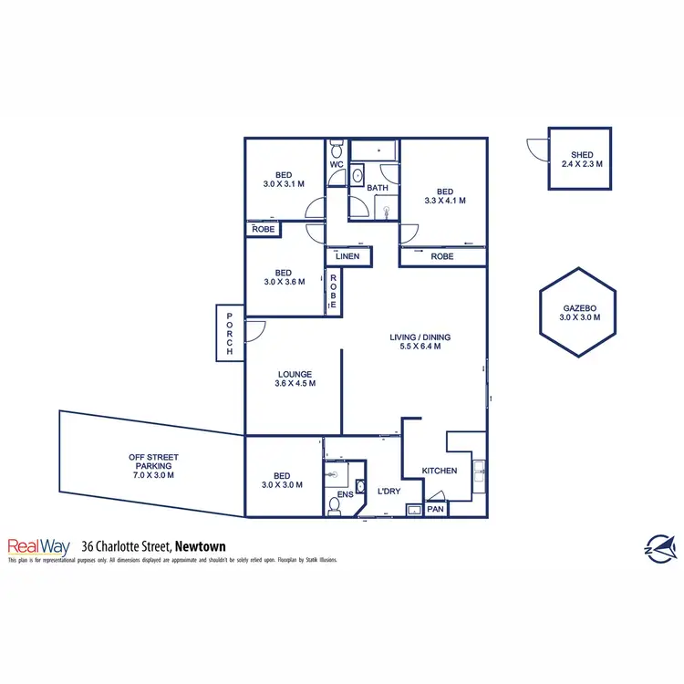 Floorplan of Homely house listing, 36 Charlotte Street, Newtown QLD 4350