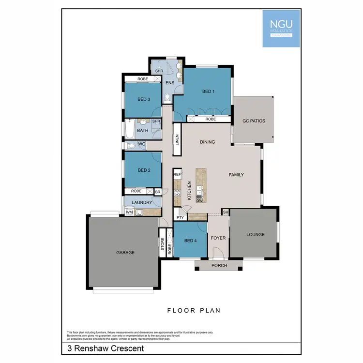 Floorplan of Homely house listing, 3 Renshaw Crescent, Kearneys Spring QLD 4350