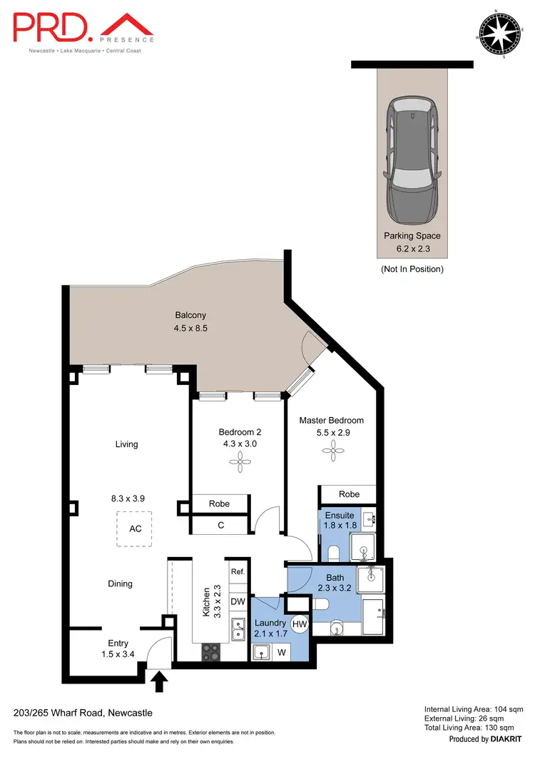 Floorplan of Homely apartment listing, 203/265 Wharf Road, Newcastle NSW 2300