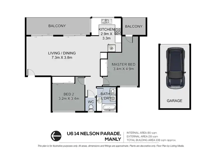 Floorplan of Homely unit listing, 6/14 Nelson Parade, Manly QLD 4179
