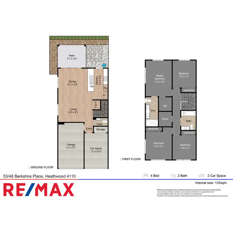 Floorplan of Homely townhouse listing, 53/48 Berkshire Place, Heathwood QLD 4110