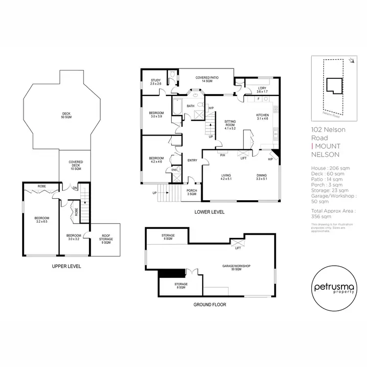 Floorplan of Homely house listing, 102 Nelson Road, Mount Nelson TAS 7007