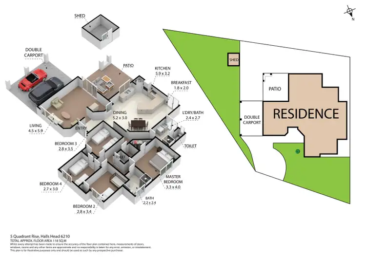 Floorplan of Homely house listing, 5 Quadrant Rise, Halls Head WA 6210