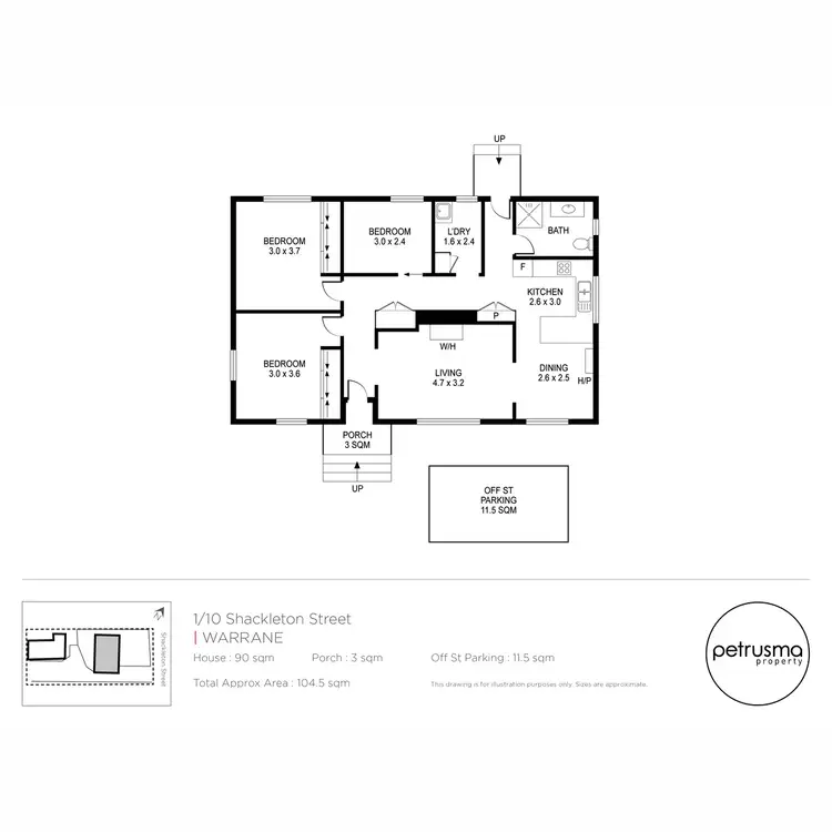 Floorplan of Homely unit listing, 1/10 Shackleton Street, Warrane TAS 7018