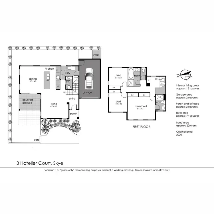 Floorplan of Homely townhouse listing, 3 Hotelier Court, Skye VIC 3977