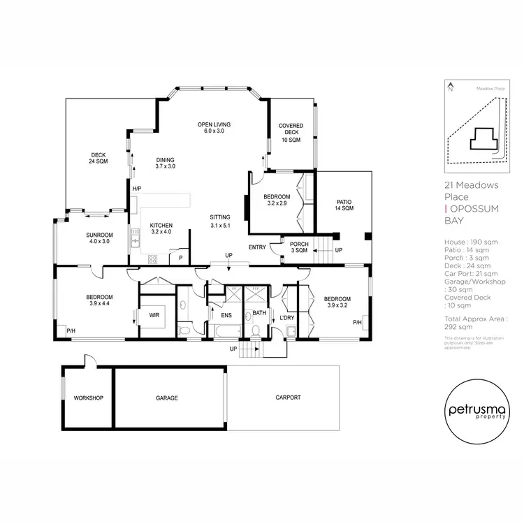 Floorplan of Homely house listing, 21 Meadows Place, Opossum Bay TAS 7023