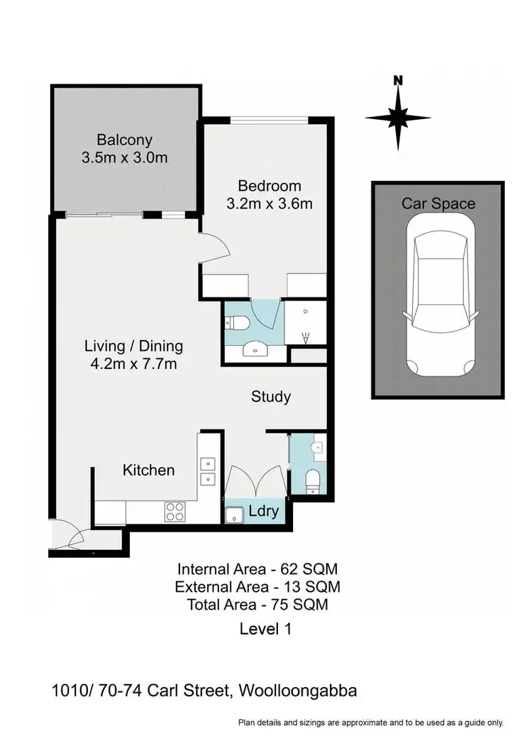 Floorplan of Homely apartment listing, 1010/70 Carl Street, Woolloongabba QLD 4102