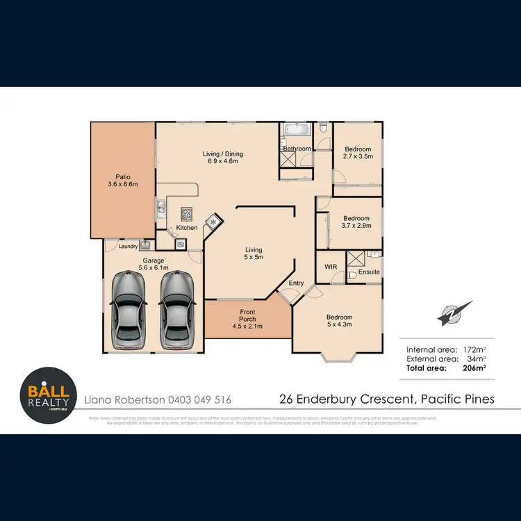 Floorplan of Homely house listing, 26 Enderbury Crescent, Pacific Pines QLD 4211