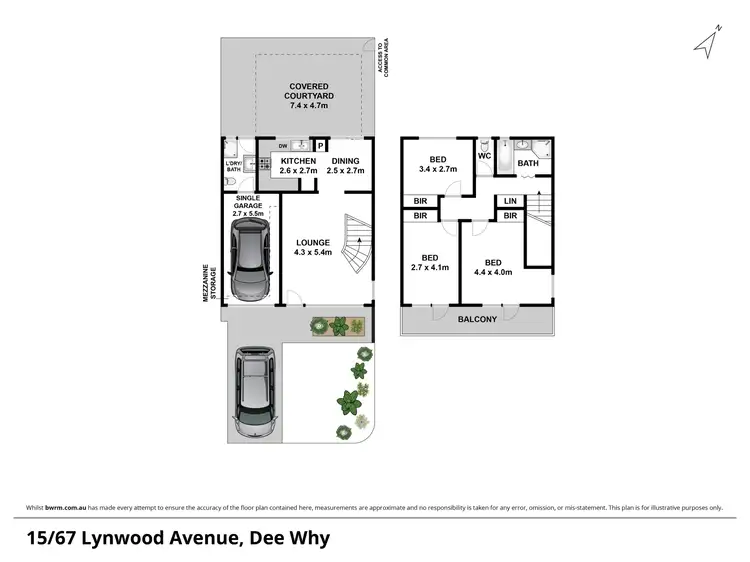 Floorplan of Homely townhouse listing, 15/67 Lynwood Avenue, Dee Why NSW 2099