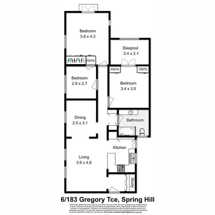 Floorplan of Homely apartment listing, 6/183 Gregory Terrace, Spring Hill QLD 4000