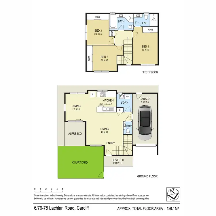 Floorplan of Homely townhouse listing, 6/76 Lachlan Road, Cardiff NSW 2285