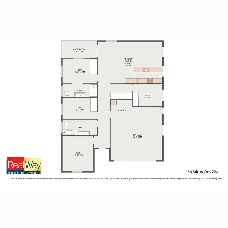 Floorplan of Homely house listing, 56 Falcon Crest, Zilzie QLD 4710