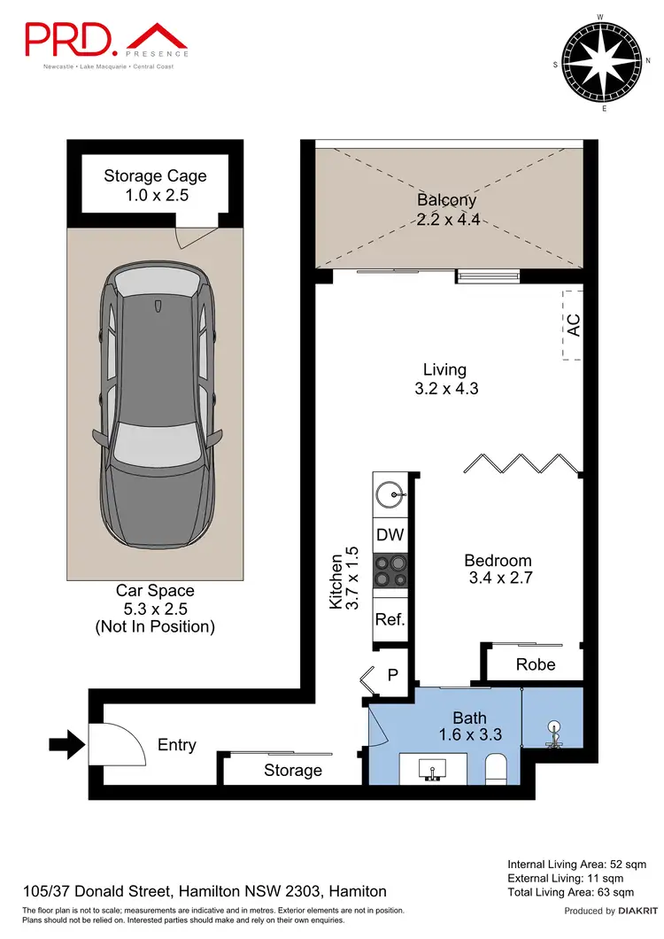 Floorplan of Homely apartment listing, 105/37 Donald Street, Hamilton NSW 2303