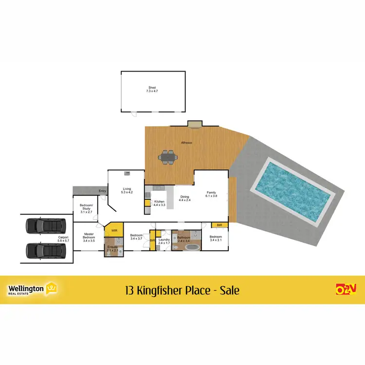 Floorplan of Homely house listing, 13 Kingfisher Place, Sale VIC 3850