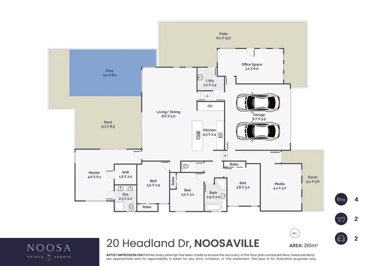 Floorplan of Homely house listing, 20 Headland Drive, Noosaville QLD 4566