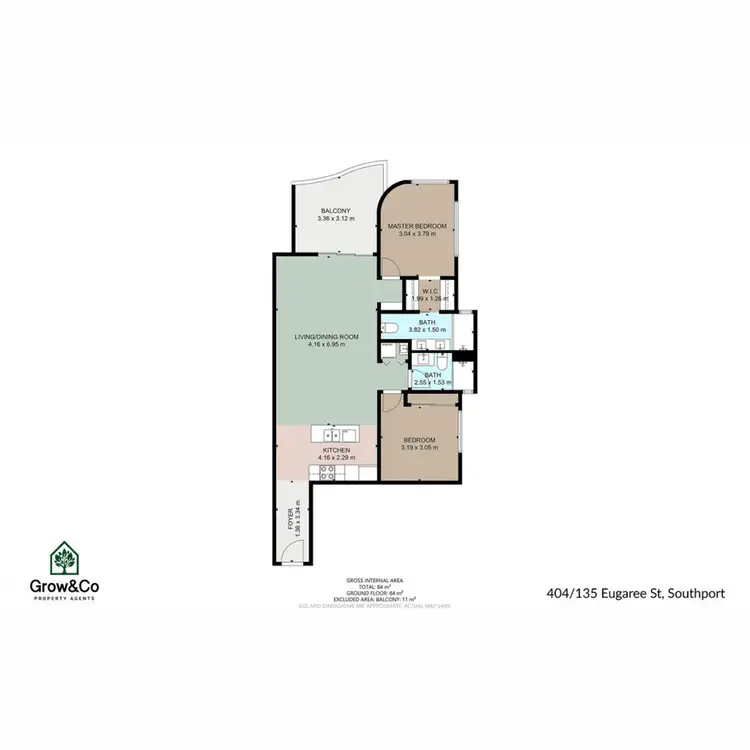Floorplan of Homely apartment listing, 404/135 Eugaree Street, Southport QLD 4215
