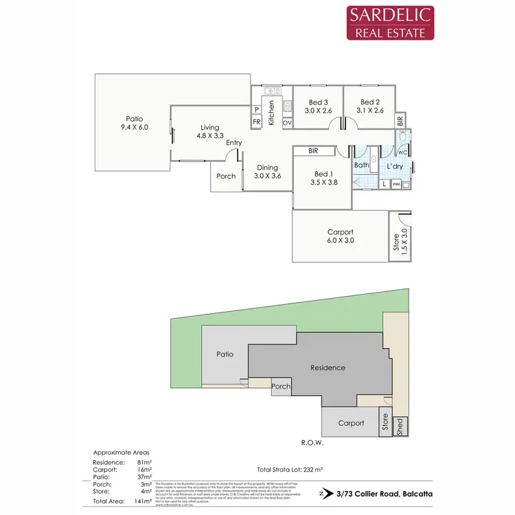 Floorplan of Homely villa listing, 3/73 Collier Avenue, Balcatta WA 6021