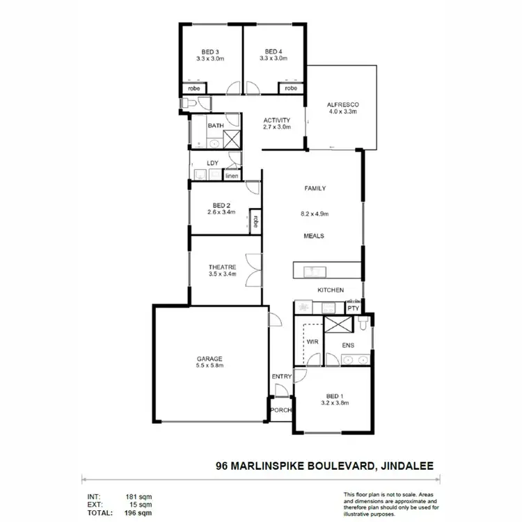 Floorplan of Homely house listing, 96 Marlinspike Boulevard, Jindalee WA 6036