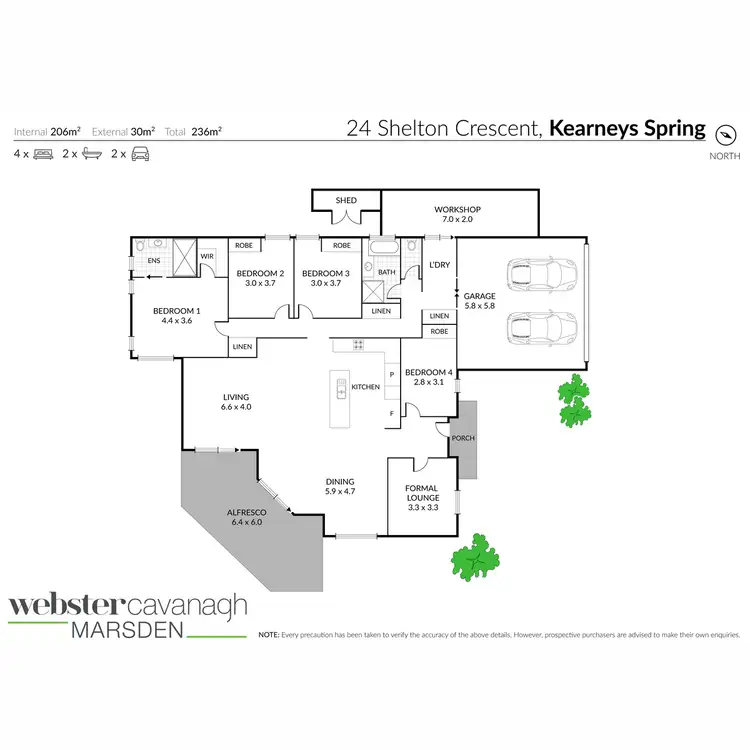 Floorplan of Homely house listing, 24 Shelton Crescent, Kearneys Spring QLD 4350
