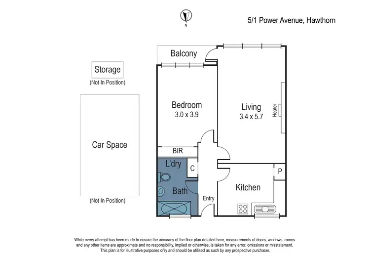 Floorplan of Homely apartment listing, 5/1 Power Avenue, Hawthorn VIC 3122