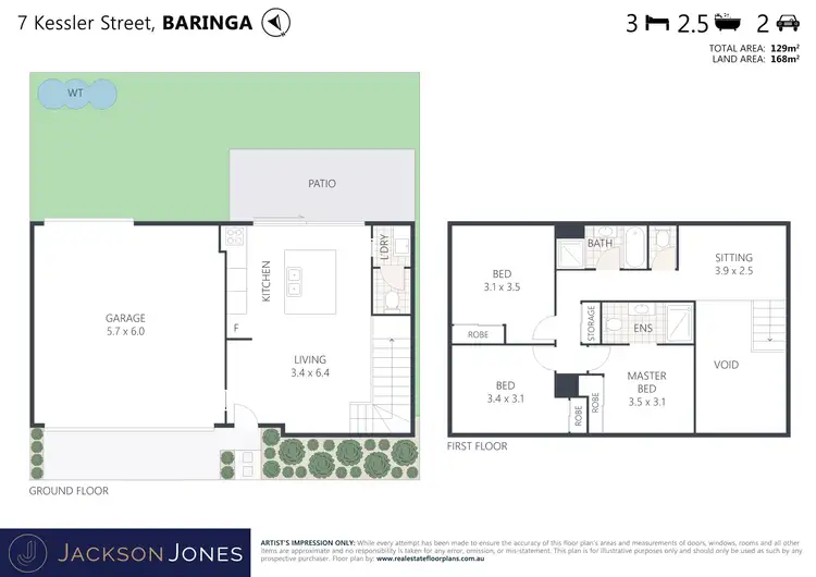 Floorplan of Homely townhouse listing, 7 Kessler Street, Baringa QLD 4551