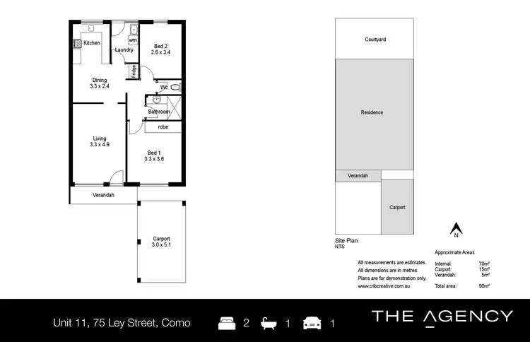 Floorplan of Homely house listing, 11/75 Ley Street, Como WA 6152