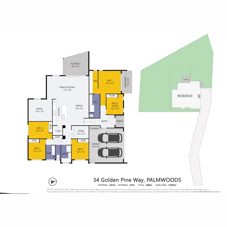 Floorplan of Homely house listing, 34 Golden Pine Way, Palmwoods QLD 4555