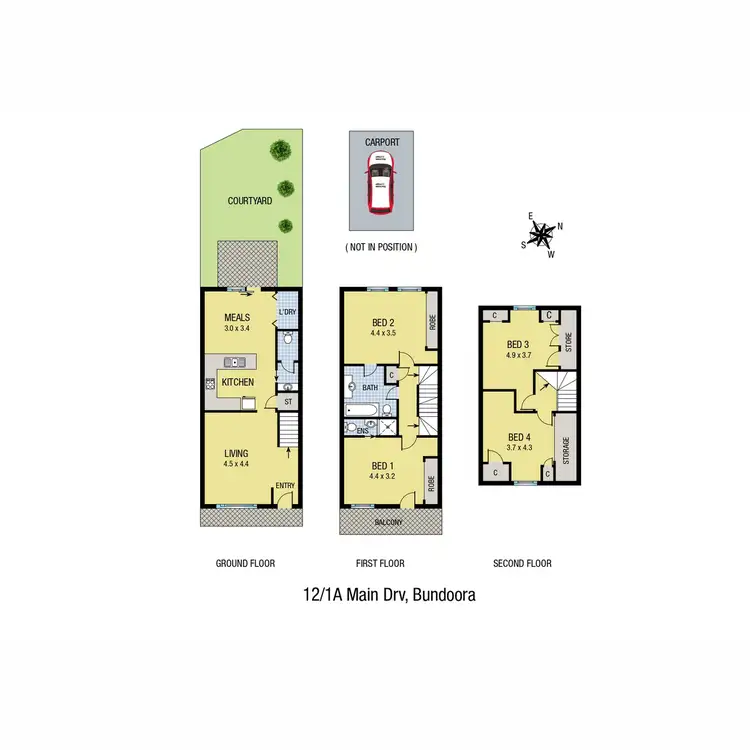 Floorplan of Homely townhouse listing, 12/1A Main Drive, Bundoora VIC 3083