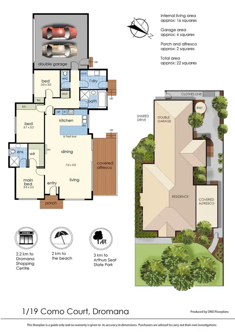 Floorplan of Homely unit listing, 1/19 Como Court, Dromana VIC 3936