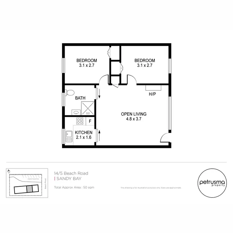Floorplan of Homely apartment listing, 14/5 Beach Road, Sandy Bay TAS 7005