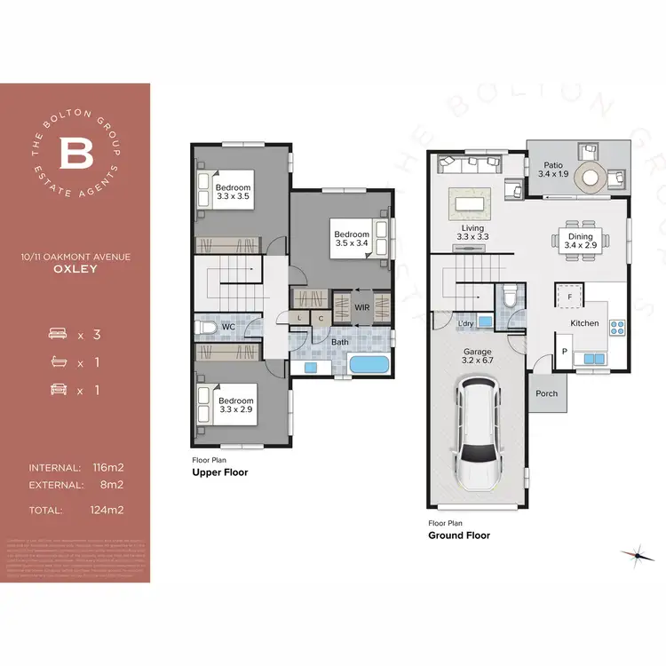 Floorplan of Homely townhouse listing, 10/11 Oakmont Avenue, Oxley QLD 4075