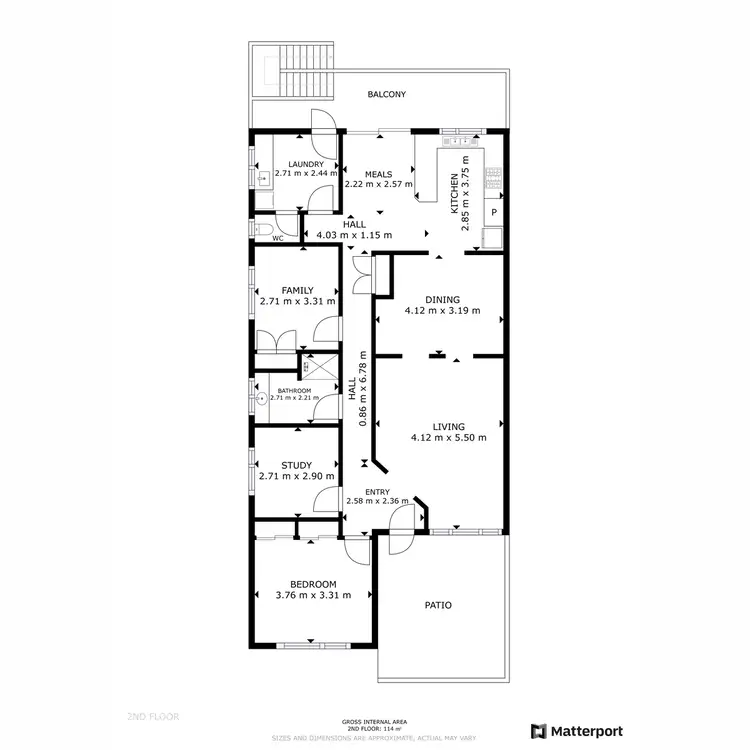 Floorplan of Homely semi-detached listing, 77a Broadway, Bassendean WA 6054