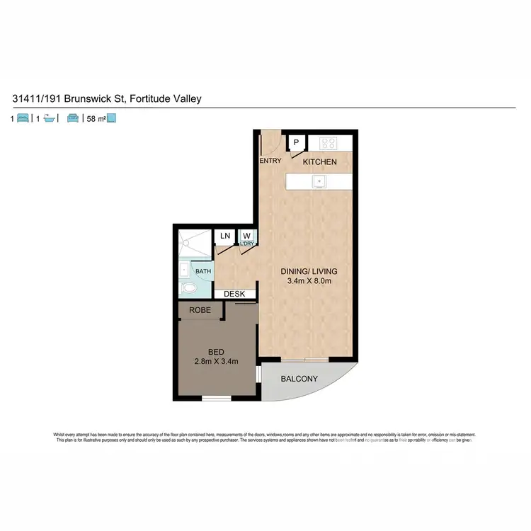 Floorplan of Homely apartment listing, 31411/191 Brunswick Street, Fortitude Valley QLD 4006