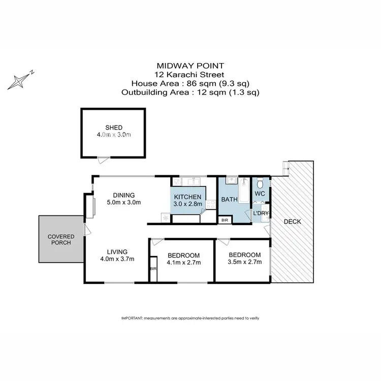 Floorplan of Homely house listing, 1/110 Karachi Street, Midway Point TAS 7171