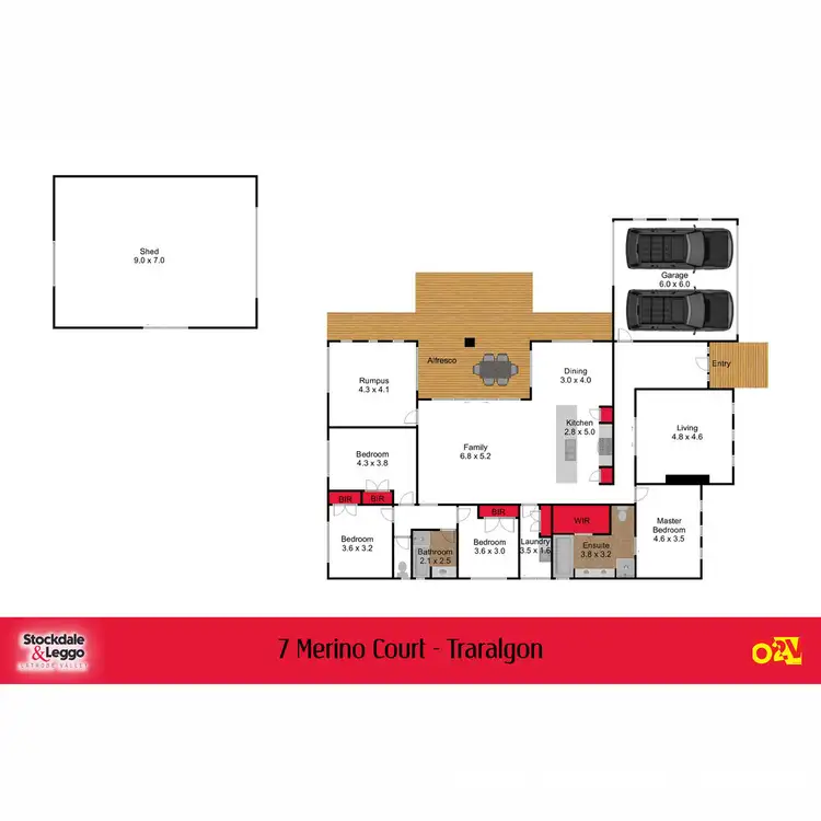 Floorplan of Homely house listing, 7 Merino Court, Traralgon VIC 3844