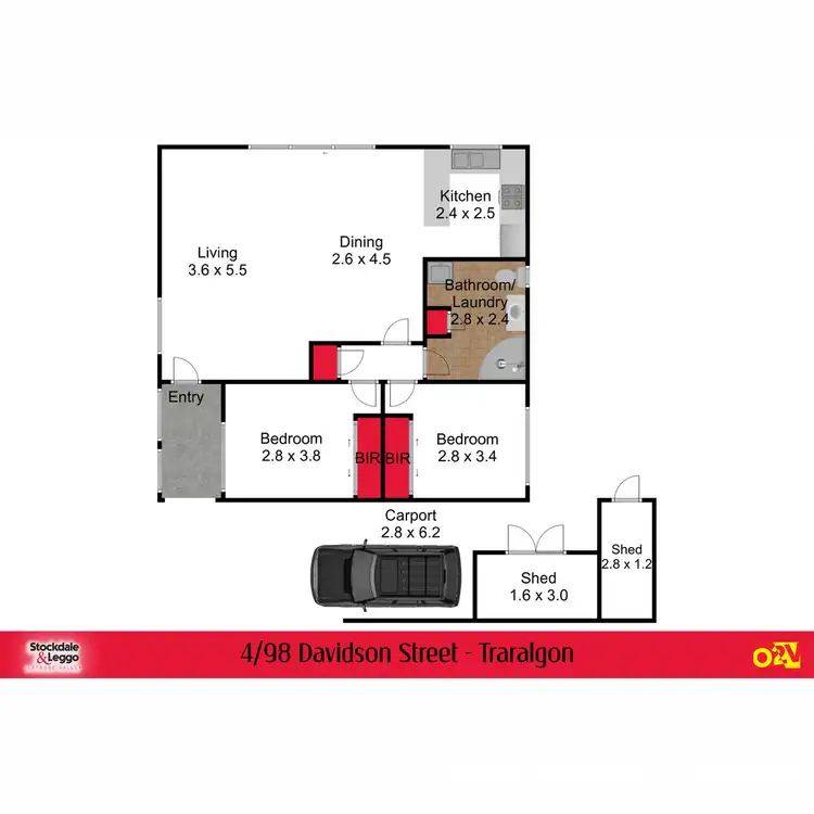 Floorplan of Homely unit listing, 4/98 Davidson Street, Traralgon VIC 3844