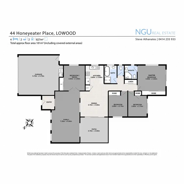 Floorplan of Homely house listing, 44 Honeyeater Place, Lowood QLD 4311